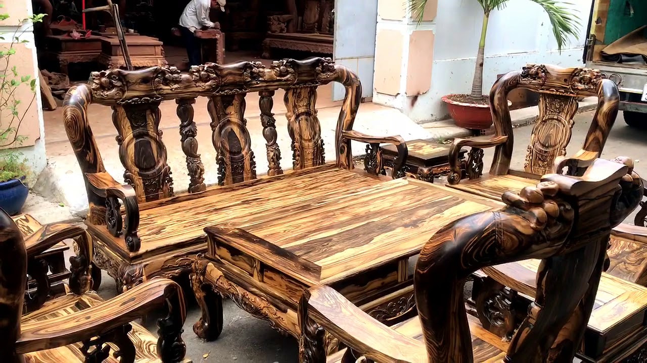 Bộ Bàn Ghế Gỗ Mun Sọc Đẳng Cấp, Vân Cực Đỉnh