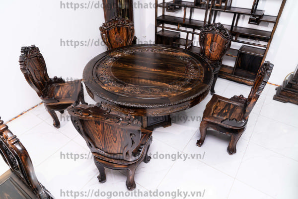 Bàn Ăn Gỗ Mun Đồng Kỵ Mẫu Đẹp, Giá Rẻ - Chiến Trường Gỗ Mun