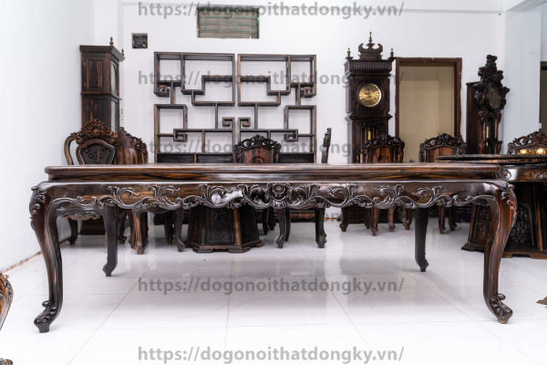 Bàn Ăn Gỗ Mun Sang Trọng, Chất Lượng Cao, Bền Đẹp