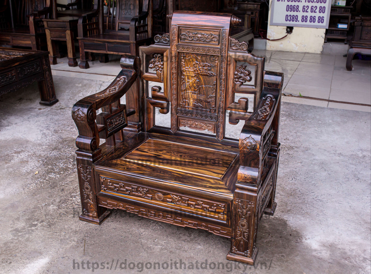 Bộ Bàn Ghế Gỗ Mun 10 Món, Tay 10, Giá Tốt, Chất Lượng