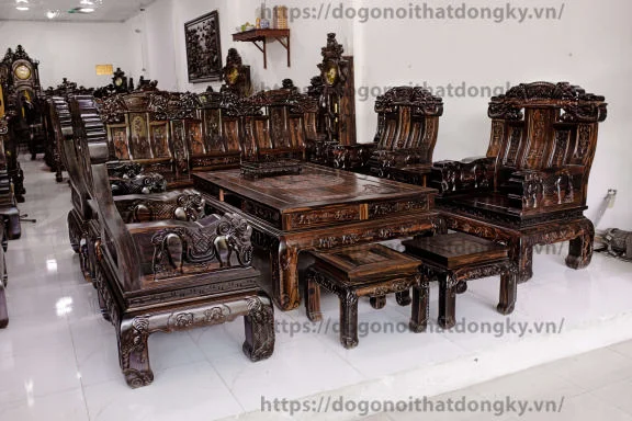 Bàn Ghế Như Ý Gỗ Mun Chất Lượng Nhất - Chiến Trường Gỗ Mun