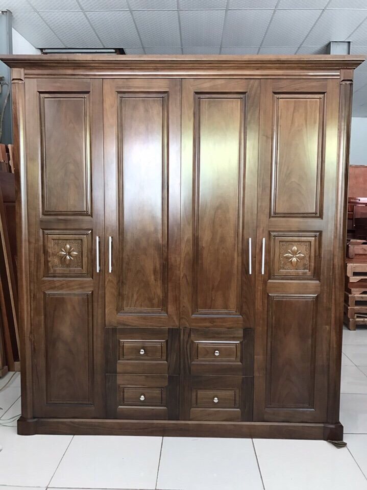 Tủ Gỗ Mun 4 Cánh Vân Đẹp, Giá Rẻ, Chất Lượng