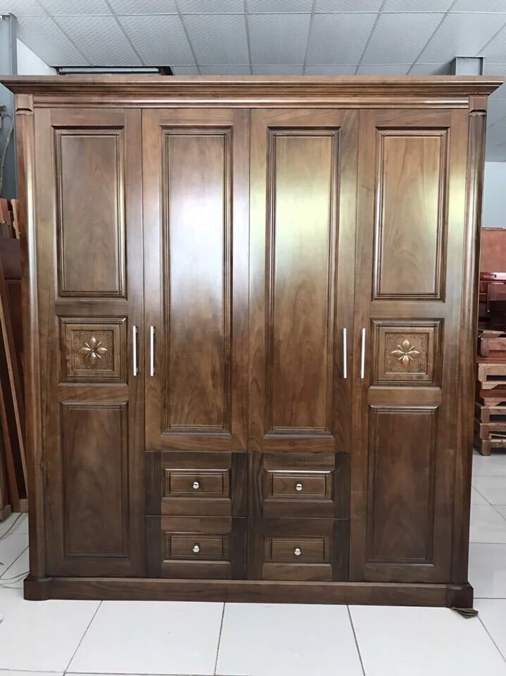 Tủ Gỗ Mun 4 Cánh Vân Đẹp, Giá Rẻ, Chất Lượng